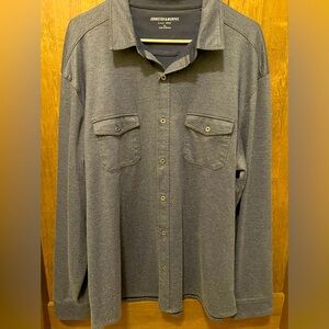 Johnston & Murphy Double Layer Button-Front Knit - Herringbone Pattern - XL